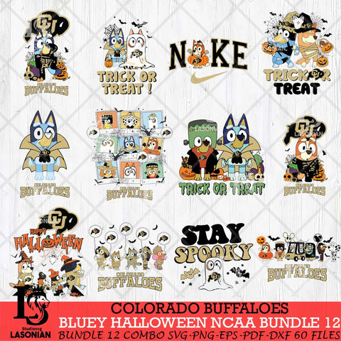 Colorado Buffaloes Bluey Halloween NCAA 12 SVG Eps Dxf Png File, Bundle NCAA svg, Digital Download, Instant Download