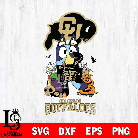 Colorado Buffaloes Bluey Halloween NCAA 2 Svg Eps Dxf Png File, Digital Download, Instant Download