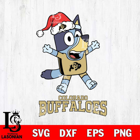 Colorado Buffaloes Bluey Happy Christmas Svg Eps Dxf Png File, Digital Download