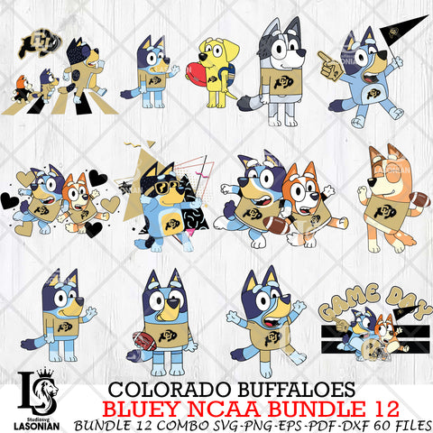 Colorado Buffaloes Bluey NCAA Bundle 12 Svg Eps Dxf Png File, Digital Download, Instant Download