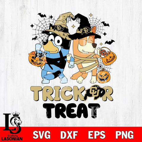 Colorado Buffaloes Bluey Trick or Treat Halloween 2 Svg Eps Dxf Png File, Digital Download, Instant Download