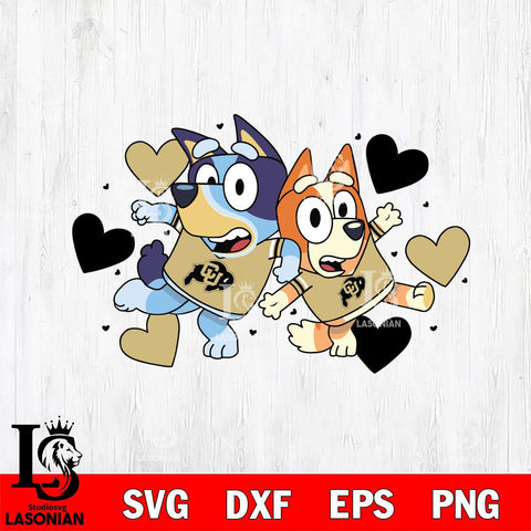 Colorado Buffaloes Bluey heart Svg Eps Dxf Png File, Digital Download, Instant Download