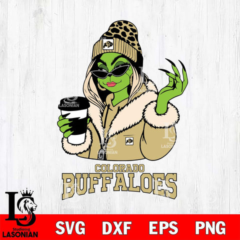 Colorado Buffaloes Boujee Grinch Girls Christmas Cut Files Cricut, Svg Dxf Eps Png file, Digital download , Silhouette