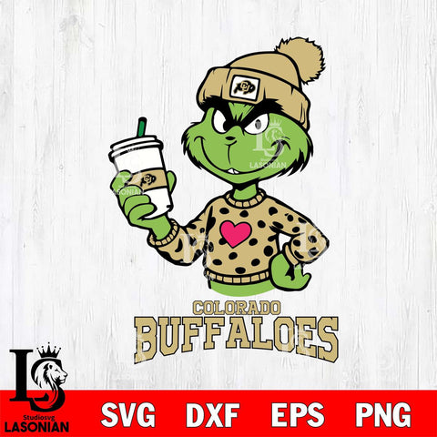 Colorado Buffaloes Boujee Grinch Heart Christmas Cut Files Cricut, Svg Dxf Eps Png file, Digital download , Silhouette