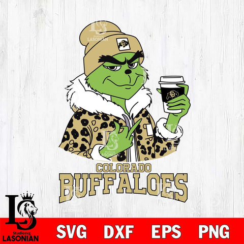 Colorado Buffaloes Boujee Grinch Leopard Christmas Cut Files Cricut, Svg Dxf Eps Png file, Digital download , Silhouette
