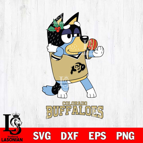Colorado Buffaloes Christmas Bluey Bandit Heeler Cut Files,Bluey Cricut,Christmas Svg , Bluey svg , Digital Download, dxf eps png pdf file