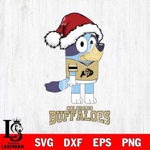 Colorado Buffaloes Christmas Bluey Hat Cut Files,Bluey Cricut,Christmas Svg , Bluey svg , Digital Download, dxf eps png pdf file