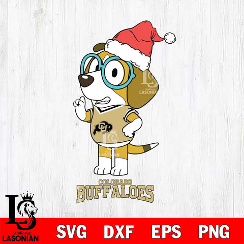 Colorado Buffaloes Christmas Bluey Honey Sport Cut Files,Bluey Cricut,Christmas Svg , Bluey svg , Digital Download, dxf eps png pdf file