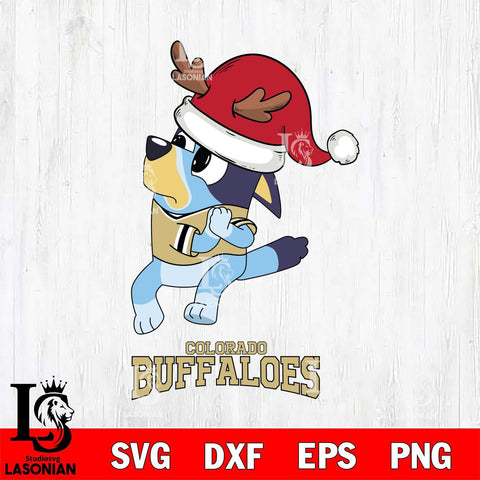 Colorado Buffaloes Christmas Bluey Santa Claus Cut Files,Bluey Cricut,Christmas Svg , Bluey svg , Digital Download, dxf eps png pdf file