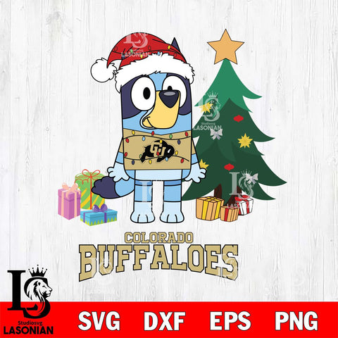Colorado Buffaloes Christmas Bluey Tree Sport Cut Files,Bluey Cricut,Christmas Svg , Bluey svg , Digital Download, dxf eps png pdf file