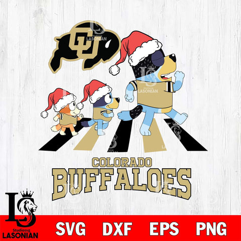 Colorado Buffaloes Christmas Family Bluey Walking Cut Files,Bluey Cricut,Christmas Svg , Bluey svg , Digital Download, dxf eps png pdf file