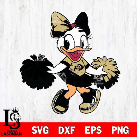 Colorado Buffaloes Daisy Duck Cheerleader Svg Eps Dxf Png File, NCAA svg, Digital Download, Instant Download