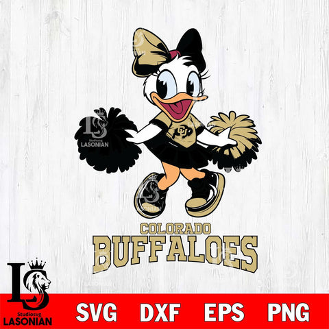 Colorado Buffaloes Daisy Duck Cheerleader Disney, Svg Eps Dxf Png File, Digital Download