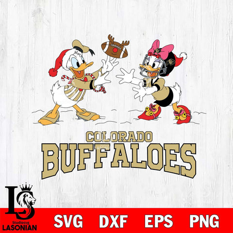 Colorado Buffaloes Donald Duck & Daisy Duck Football Cricut,Christmas SVG DXF EPS PNG FILE, NCAA Digital Download,Instant Download, Silhouette