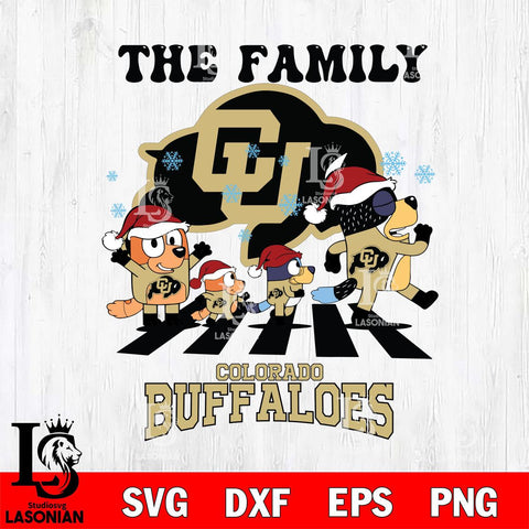 Colorado Buffaloes Family Bluey Christmas Svg Eps Dxf Png File, Digital Download