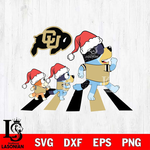 Colorado Buffaloes Family Bluey Walking Christmas Svg Eps Dxf Png File, Digital Download, Instant Download