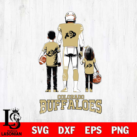 Colorado Buffaloes Father And Child Football SVG DXF EPS PNG FILE,NCAA SVG, Father day Digital Download,Instant Download, Silhouette