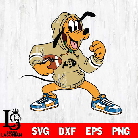 Colorado Buffaloes Goofy Disney Football Christmas File Cut, NCAA SVG DXF EPS PNG FILE, Digital Download , Criucut , Silhouette