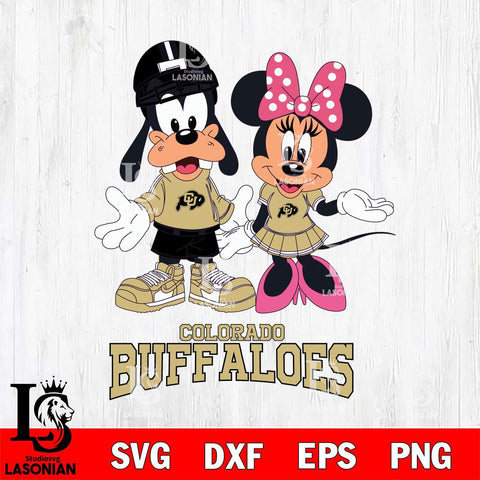 Colorado Buffaloes Goofy and Minnie mouse Football SVG DXF EPS PNG FILE,NCAA svg ,Football Digital Download,Instant Download, Silhouette