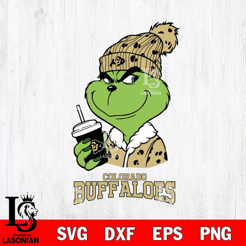 Colorado Buffaloes Grinch Cofffe Christmas Cut Files Cricut, Svg Dxf Eps Png file, Digital download , Silhouette