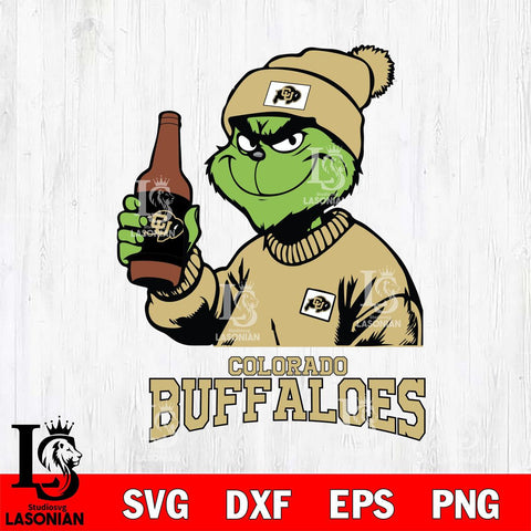 Colorado Buffaloes Grinch Drinking Beer Christmas Cut Files Cricut, Svg Dxf Eps Png file, Digital download , Silhouette