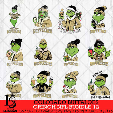 Colorado Buffaloes Grinch NCAA Bundle 12 SVG Eps Dxf Png File, Digital Download, Instant Download