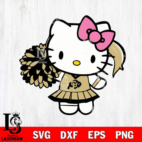 Colorado Buffaloes Hello Kitty Cheerleader 12 Svg Eps Dxf Png File, Digital Download, Instant Download