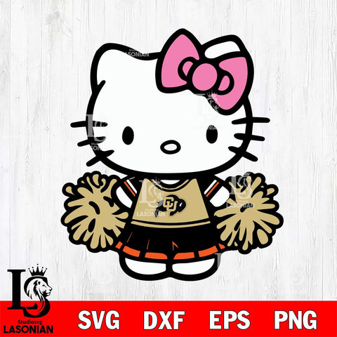 Colorado Buffaloes Hello Kitty Cheerleader 2 Svg Eps Dxf Png File, Digital Download, Instant Download