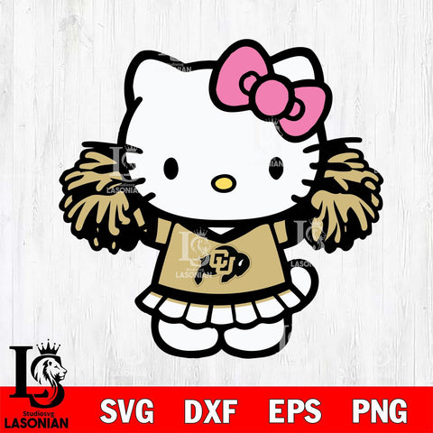 Colorado Buffaloes Hello Kitty Cheerleader 3 Svg Eps Dxf Png File, Digital Download, Instant Download