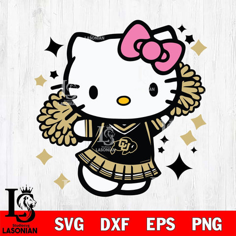 Colorado Buffaloes Hello Kitty Cheerleader 4 Svg Eps Dxf Png File, Digital Download, Instant Download
