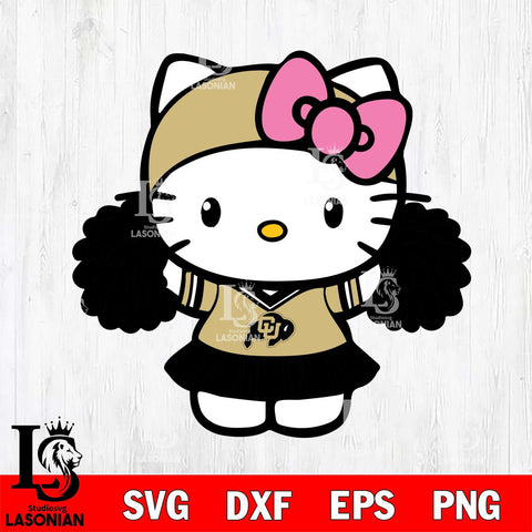 Colorado Buffaloes Hello Kitty Cheerleader 5 Svg Eps Dxf Png File, Digital Download, Instant Download