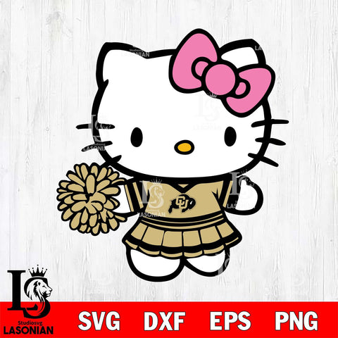 Colorado Buffaloes Hello Kitty Cheerleader 8 Svg Eps Dxf Png File, Digital Download, Instant Download