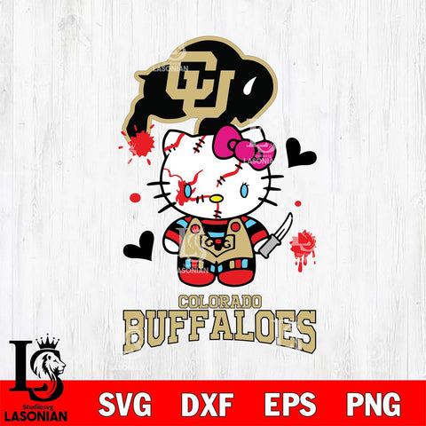 Colorado Buffaloes Hello Kitty Horror 2 Svg Eps Dxf Png File, Digital Download