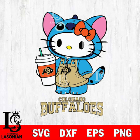 Colorado Buffaloes Hello Kitty Stitch Svg Eps Dxf Png File, NCAA svg, Digital Download, Instant Download