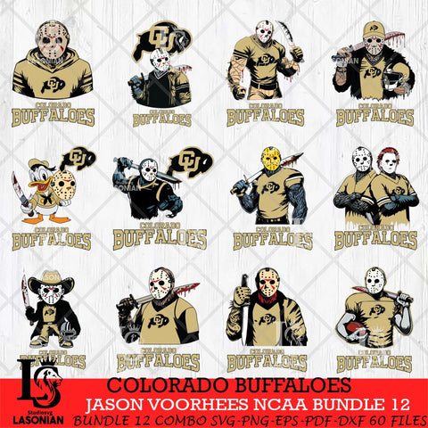 Colorado Buffaloes Jason Voorhees NCAA Bundle 12 SVG Svg Eps Dxf Png File, Digital Download