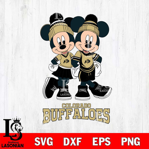 Colorado Buffaloes Mickey And Minnie Mouse Football Svg Eps Dxf Png File, NCAA svg , File Cut , Digital Download , Instant Download, Cut Svg Files
