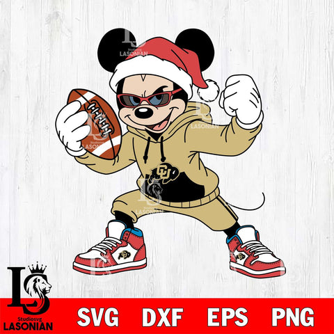 Colorado Buffaloes Mickey Cool Football Christmas File Cut, NCAA SVG DXF EPS PNG FILE, Digital Download , Criucut , Silhouette