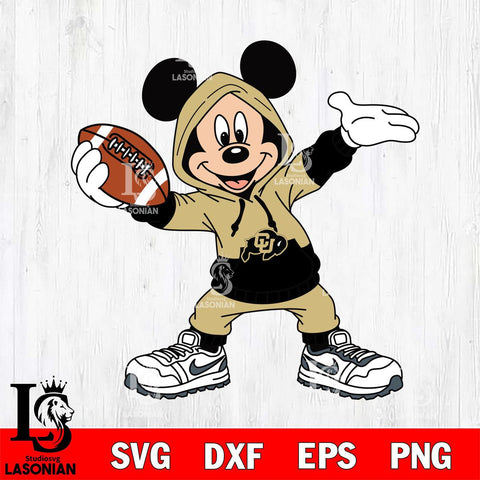 Colorado Buffaloes Mickey Disney Football Christmas File Cut, NCAA SVG DXF EPS PNG FILE, Digital Download , Criucut , Silhouette
