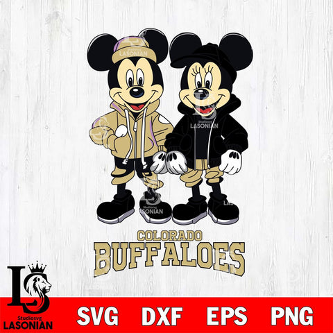 Colorado Buffaloes Mickey Minnie Mouse Football Svg Eps Dxf Png File, NCAA svg , File Cut , Digital Download , Instant Download, Cut Svg Files