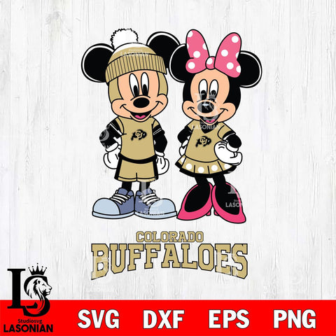 Colorado Buffaloes Mickey Minnie Mouse Pink Svg Eps Dxf Png File, NCAA svg , File Cut , Digital Download , Instant Download, Cut Svg Files