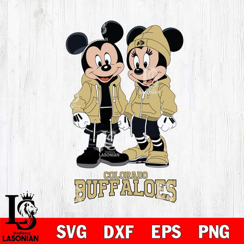 Colorado Buffaloes Mickey Minnie Mouse Rugby Svg Eps Dxf Png File, NCAA svg , File Cut , Digital Download , Instant Download, Cut Svg Files
