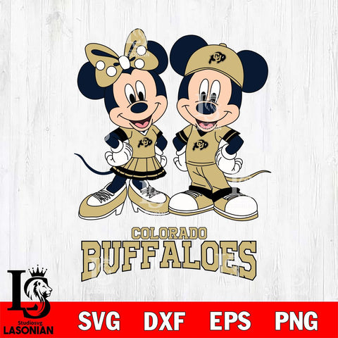 Colorado Buffaloes Mickey Minnie Mouse rugby ball Svg Eps Dxf Png File, NCAA svg , File Cut , Digital Download , Instant Download, Cut Svg Files