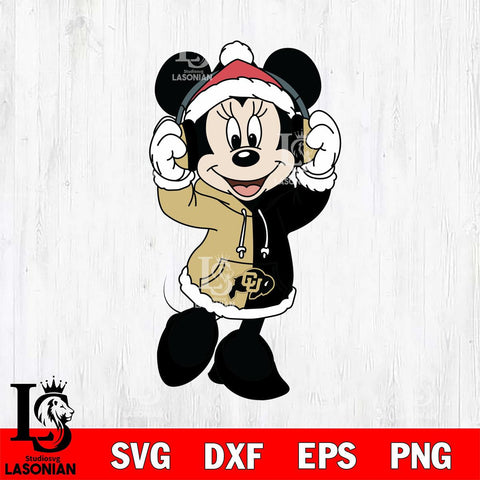 Colorado Buffaloes Minnie Mouse Disney Football Christmas File Cut, NCAA SVG DXF EPS PNG FILE, Digital Download , Criucut , Silhouette