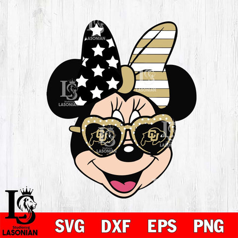 Colorado Buffaloes Minnie Mouse Love Svg Eps Dxf Png File, NCAA svg, Digital Download, Instant Download
