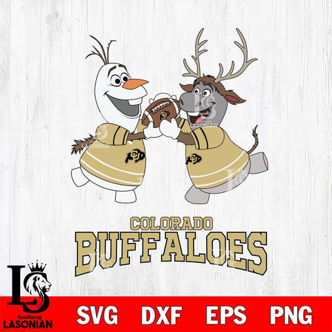 Colorado Buffaloes Olaf & Sven Football Cricut,Christmas SVG DXF EPS PNG FILE, NCAA Digital Download,Instant Download, Silhouette