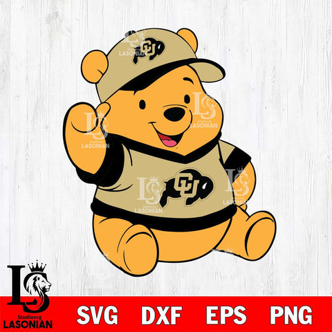 Colorado Buffaloes Pooh Bear Svg Eps Dxf Png File, NCAA svg, Digital Download, Instant Download