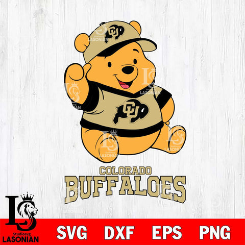 Colorado Buffaloes Pooh Bear Disney, Svg Eps Dxf Png File, Digital Download