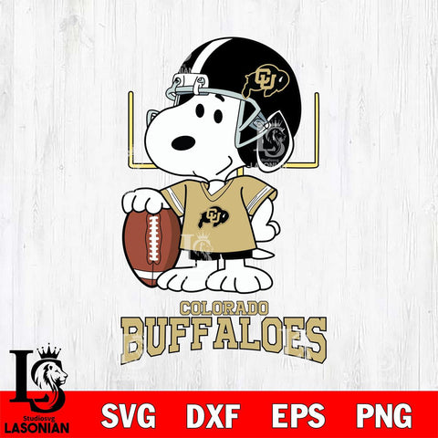 Colorado Buffaloes Snoopy Player Football SVG DXF EPS PNG FILE,Snoopy File Cut, NCAA Digital Download,Instant Download,Christmas Silhouette
