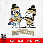 Colorado Buffaloes Snoopy & Bluey Football Svg Eps Dxf Png File,NCAA Svg Files,Chill Guy svg ,Digital Download ,Instant Download, Cricut File
