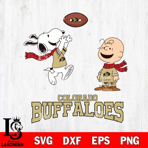 Colorado Buffaloes Snoopy & Charlie Brown Football Cricut,Christmas SVG DXF EPS PNG FILE, NCAA Digital Download,Instant Download, Silhouette